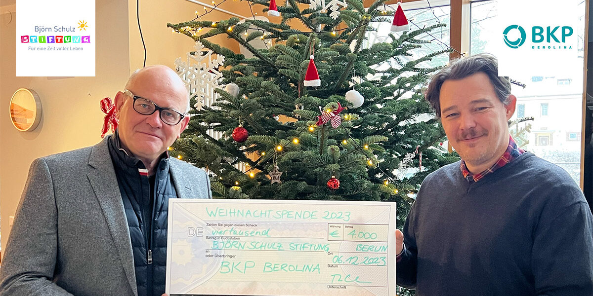 BKP Berolina Weihnachtsspende Björn Schulz-Stiftung 2023