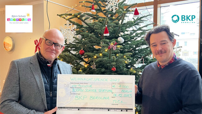 BKP Berolina Weihnachtsspende Björn Schulz Stiftung 2023 BKP Berolina Weihnachtsspende Björn Schulz-Stiftung 2023